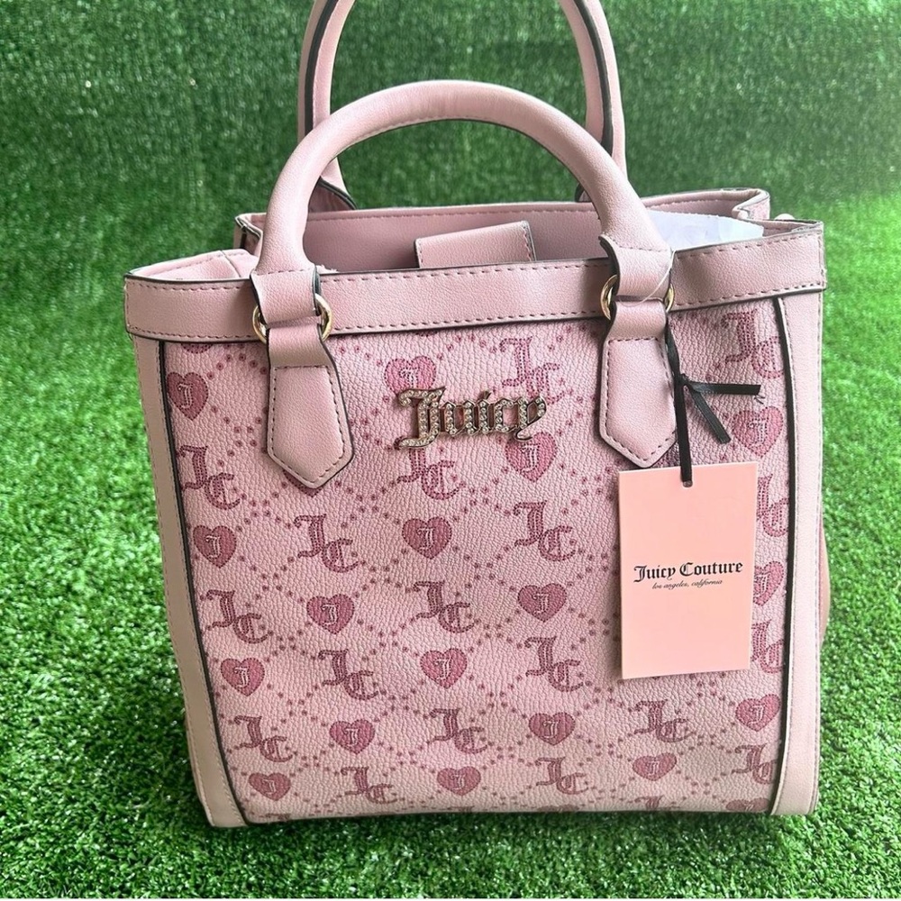 Juicy Couture Pink Heart Pattern Tote
